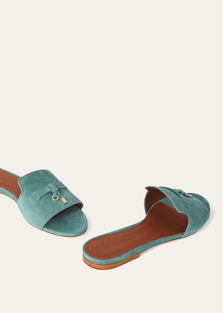 Sandalias Summer Charms de ante y piel de cabra color verde savia