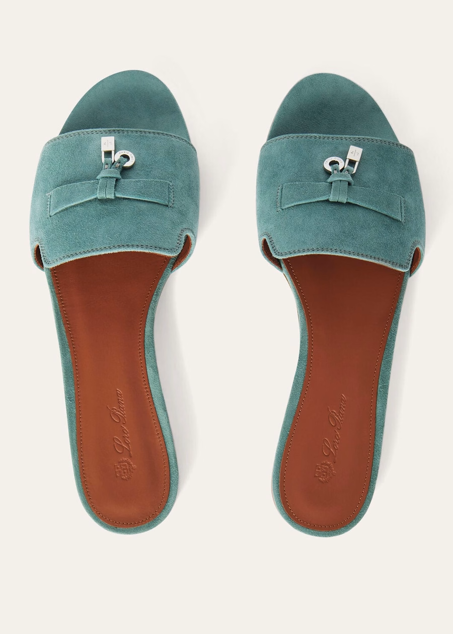 Sandalias Summer Charms de ante y piel de cabra color verde savia