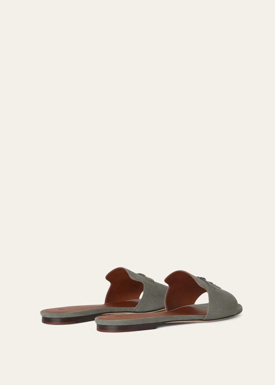Sandalias Summer Charms de ante y piel de cabra en gris militar.