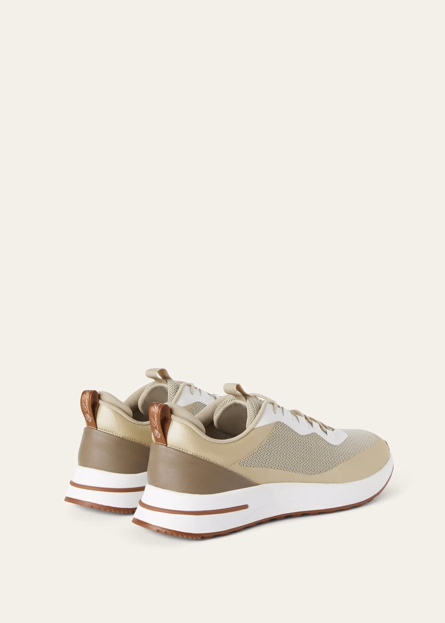 Zapatillas deportivas de microfibra para caminar el fin de semana, color beige desierto.