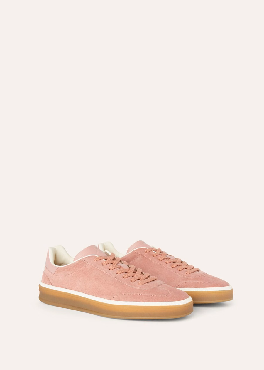 Zapatillas Tennis Walk de piel de becerro dividida color CHERRY FLOWER