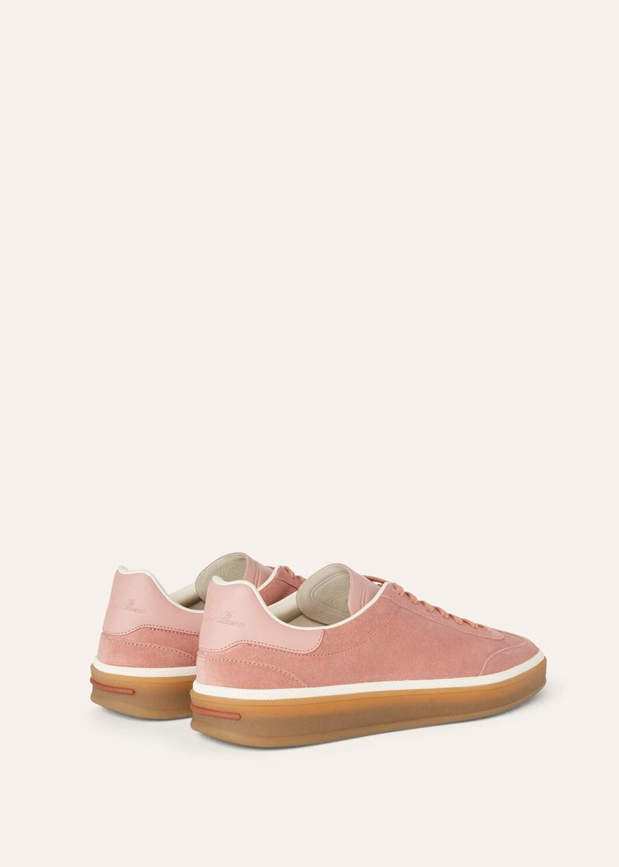 Zapatillas Tennis Walk de piel de becerro dividida color CHERRY FLOWER