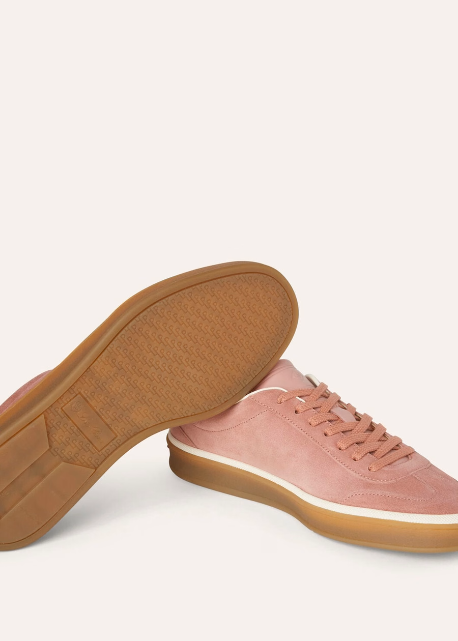 Zapatillas Tennis Walk de piel de becerro dividida color CHERRY FLOWER