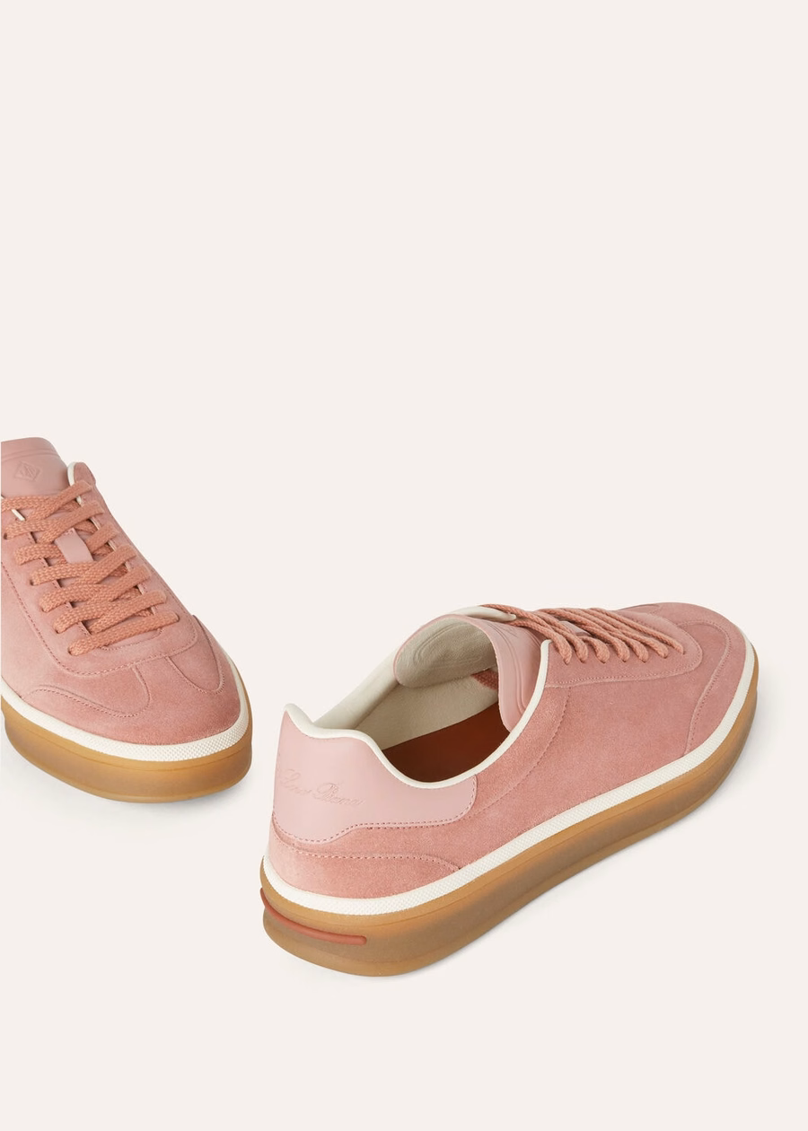 Zapatillas Tennis Walk de piel de becerro dividida color CHERRY FLOWER