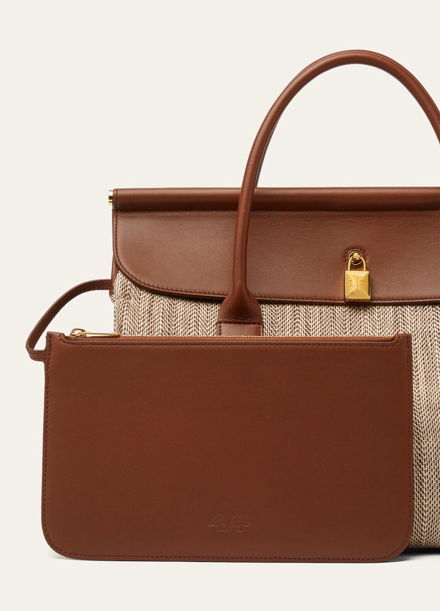 Bolso Loom L32 en seda Venice Bricola/Blanco/Golden Beach/Intense Espresso/Sun Gold