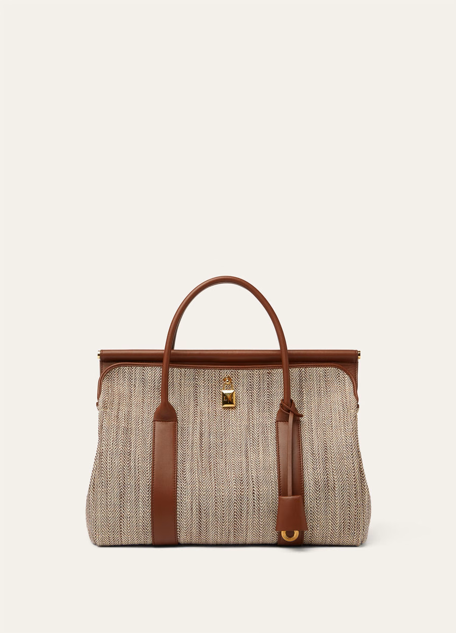Bolso Loom L32 en seda Venice Bricola/Blanco/Golden Beach/Intense Espresso/Sun Gold