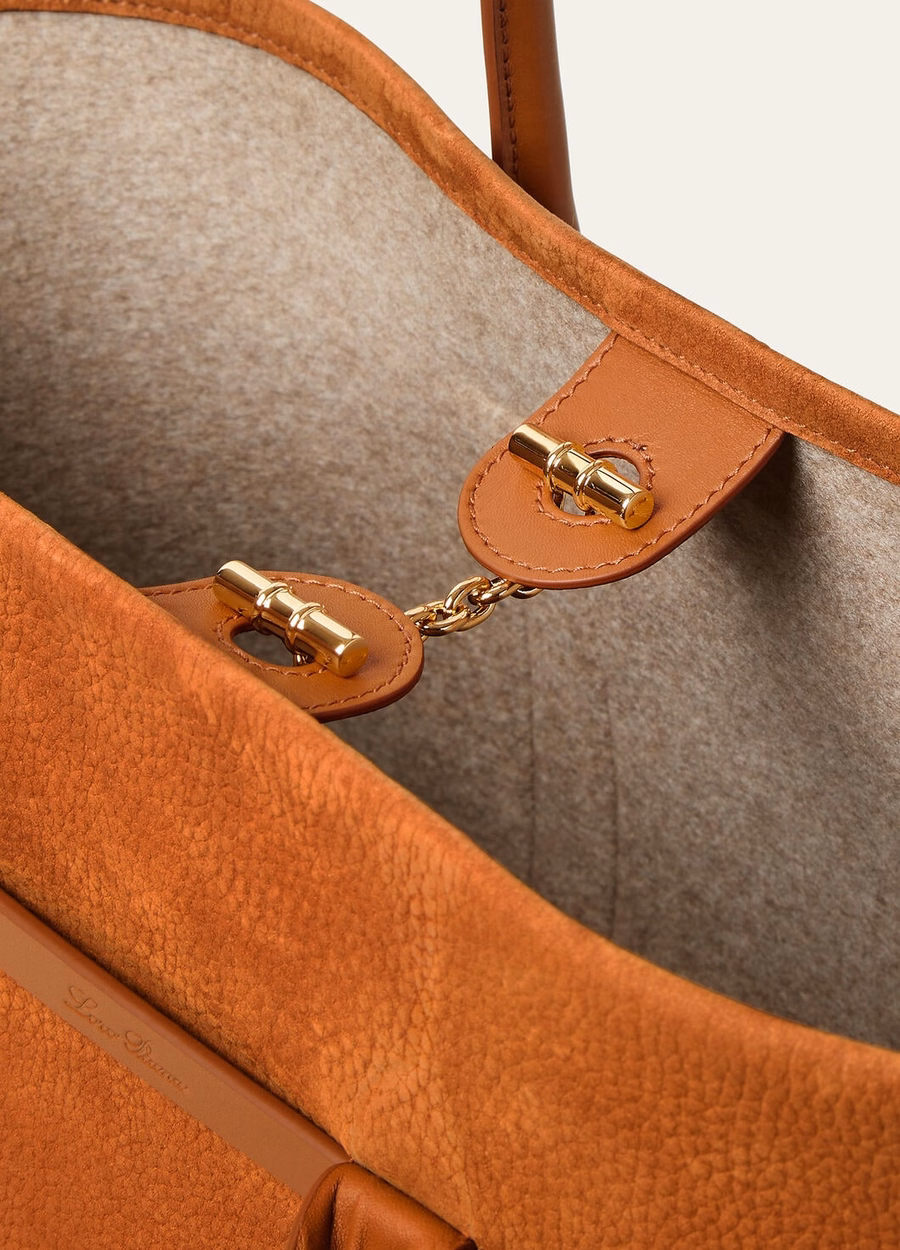 Bolso pequeño Shopper de piel de becerro Bon Ton Marrón/Oro Sol