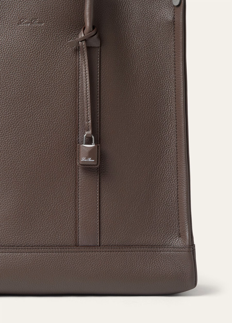 Bolso pequeño Beam de piel de becerro color chocolate oscuro/regaliz/ónix
