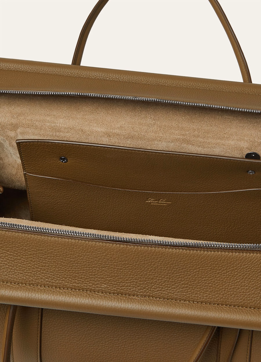 Bolso de fin de semana Loom L42, piel de becerro color Salty Capers/Onyx.