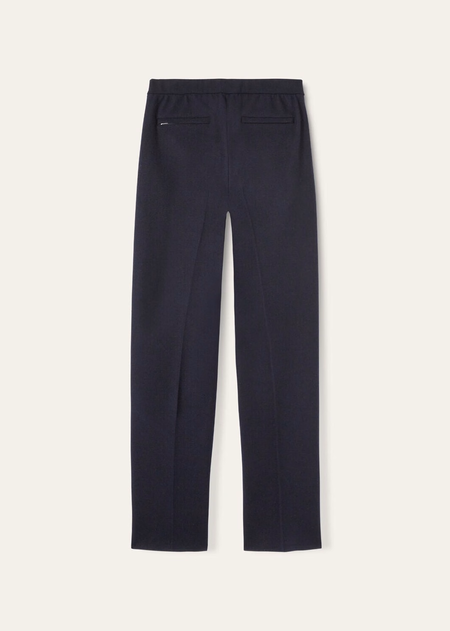 Pantalones de montar de lana virgen de cachemira, azul claro y azul marino.
