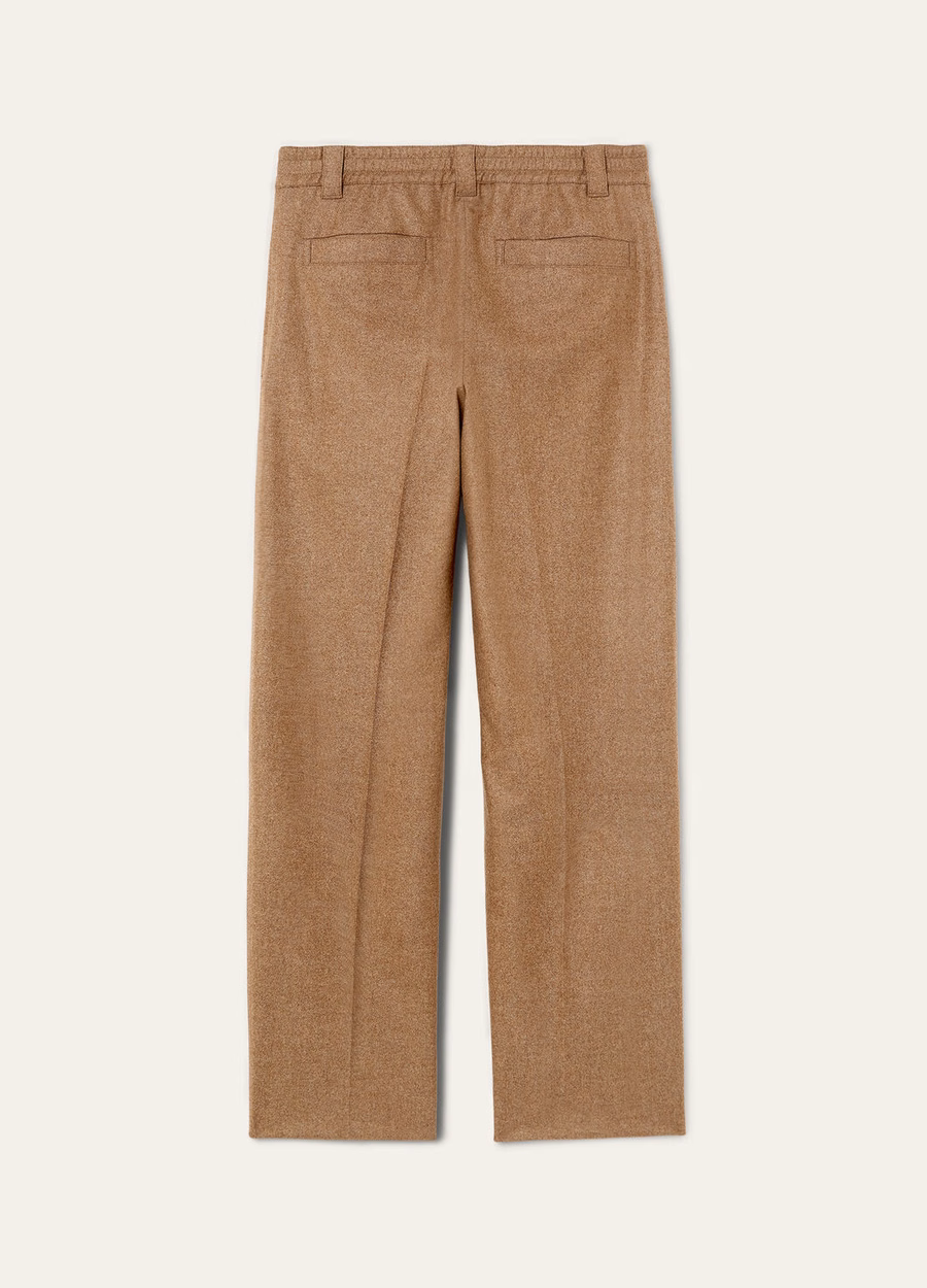Pantalones de lana virgen de cachemir Reinga color marrón melange