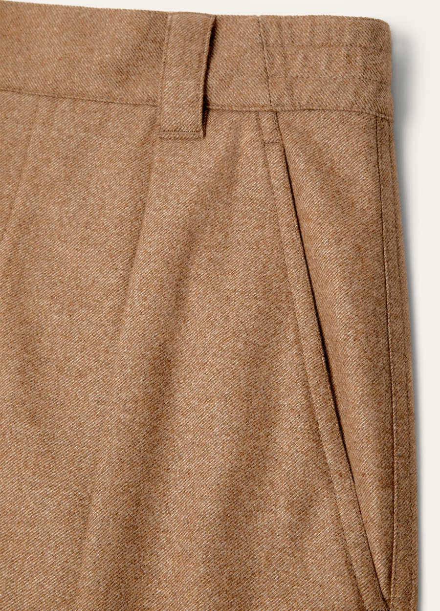 Pantalones de lana virgen de cachemir Reinga color marrón melange