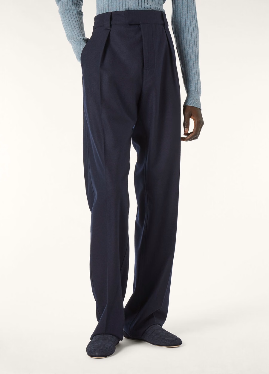 Pantalones Reinga de cachemir y lana virgen azul marino