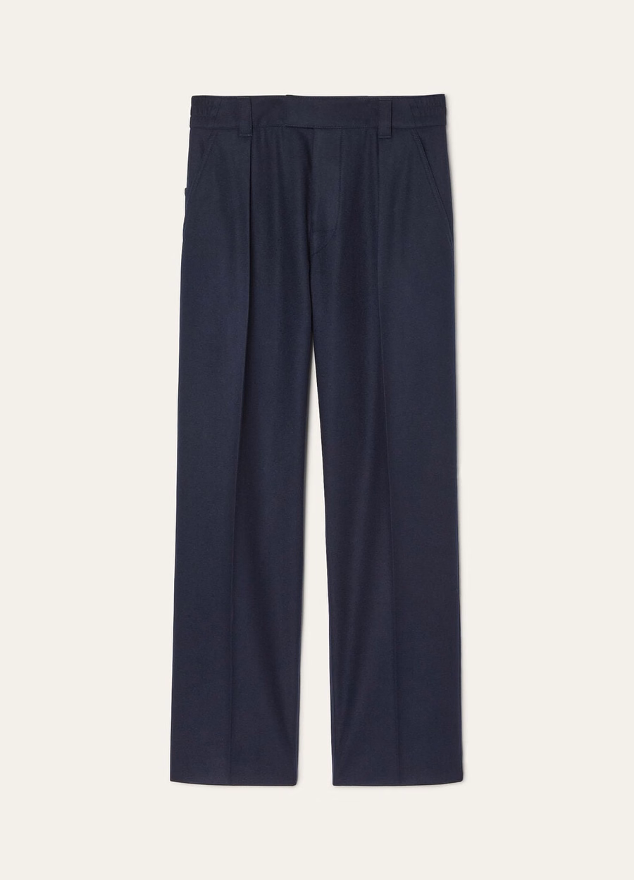 Pantalones Reinga de cachemir y lana virgen azul marino