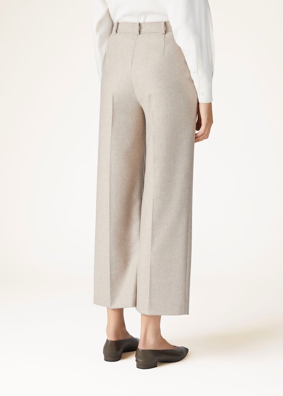 Pantalones de fieltro natural de lana virgen y cachemir Yurik