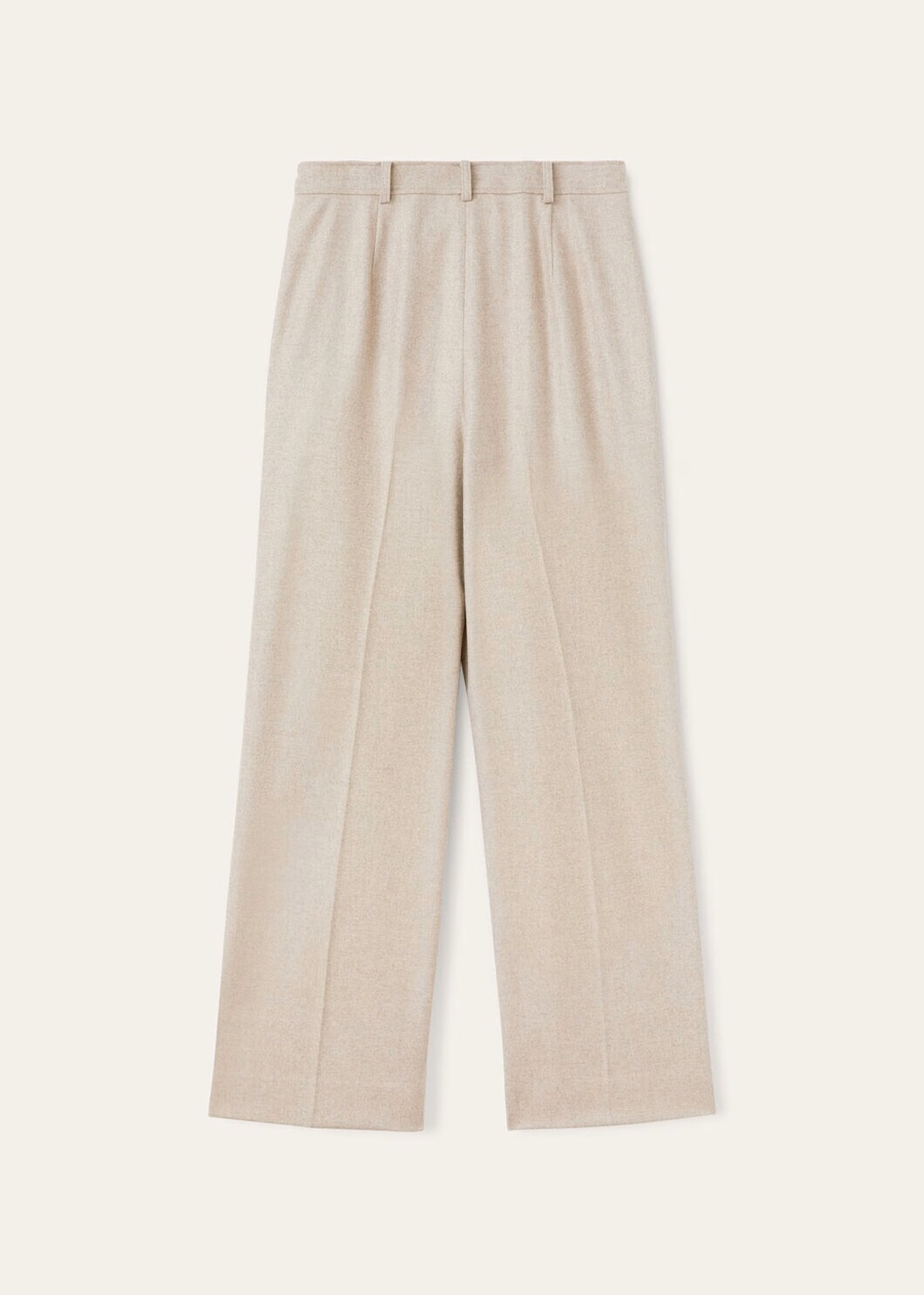 Pantalones de fieltro natural de lana virgen y cachemir Yurik