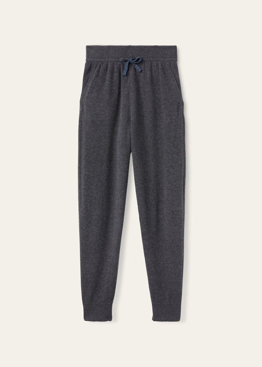 Pantalones Duo Cashmere color verde azulado jaspeado/gris carbón jaspeado