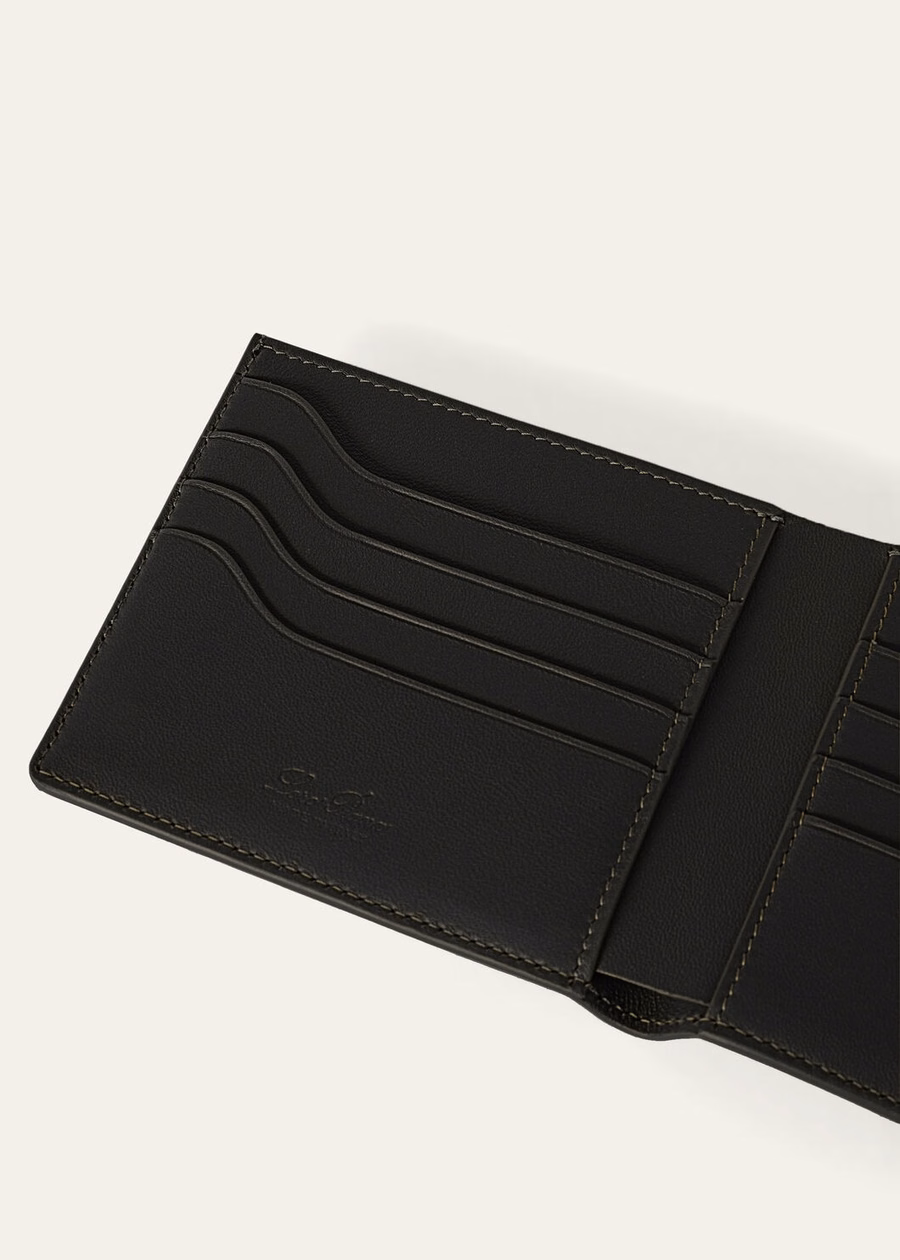 Cartera extracompacta de piel de cocodrilo negra